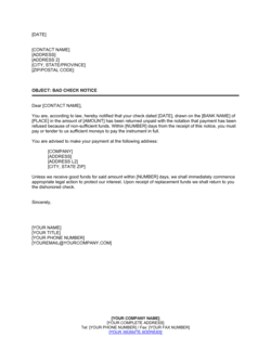 Business-in-a-Box's Notice of Check NSF Template