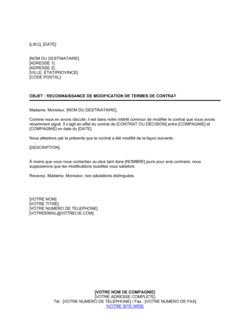 Business-in-a-Box's Reconnaissance de modification de termes de contrat