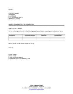 Transmittal for Collection