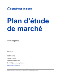 Business-in-a-Box's Plan D'étude De Marché