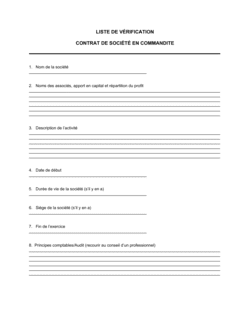 Business-in-a-Box's Liste de vérification Contrat de Société