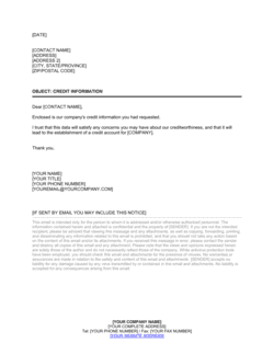 Business-in-a-Box's Credit Information Cover Letter Template