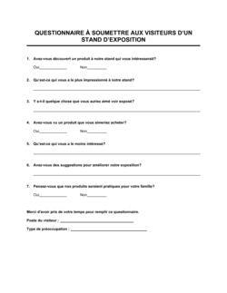 Business-in-a-Box's Questionnaire Pour visiteurs de stand