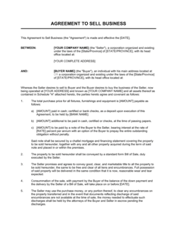 business purchase agreement template