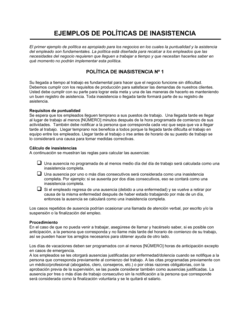 Business-in-a-Box's Políticas de ausentismo