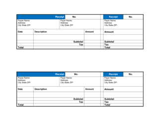 receipt for goods or services template by business in a box