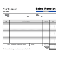 sales receipt template by business in a box