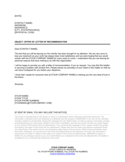 Business-in-a-Box's Offer of Letter of Recommendation Template