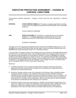 Business-in-a-Box's Executive Protection Agreement Change in Control_Long Form Template
