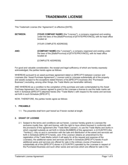 Business-in-a-Box's Trademark License Agreement Template