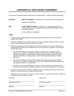 Business-in-a-Box's Interview Confidential Disclosure Agreement Template