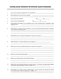 Business-in-a-Box's Knowledge Worker Interview Questionnaire Template