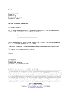 Business-in-a-Box's Notice of Job Opening_Letter Template
