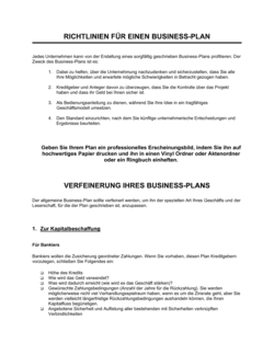 Business-in-a-Box's Richtlinien für einen Business-Plan Template