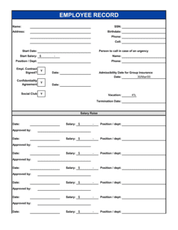 Business-in-a-Box's Employee Records Template