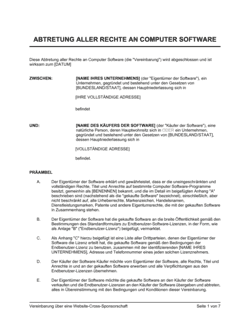 Business-in-a-Box's Abtretung aller Rechte an Computer Software Template