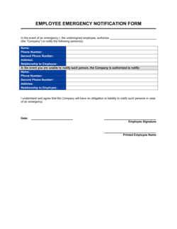 Employee Emergency Notification Form