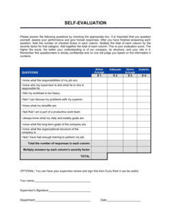 Business-in-a-Box's Self-Evaluation Template