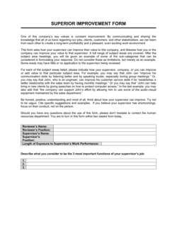 Business-in-a-Box's Superior Improvement Form Template