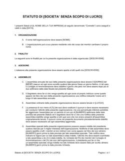 Business-in-a-Box's Statuto società senza scopo di lucro