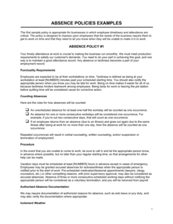 Business-in-a-Box's Absence Policies Template