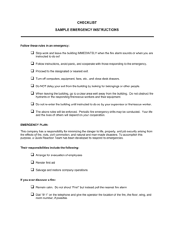 Business-in-a-Box's Checklist Emergency Procedures Template