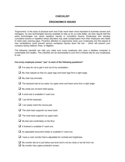 Checklist Ergonomics