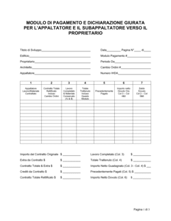 Business-in-a-Box's Dichiarazione giurata per l'appaltatore