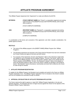 Business-in-a-Box's Affiliate Program Agreement Template