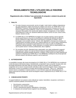 Business-in-a-Box's Regolamento uso del computer