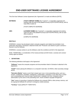 Business-in-a-Box's End-User Software License Agreement Template