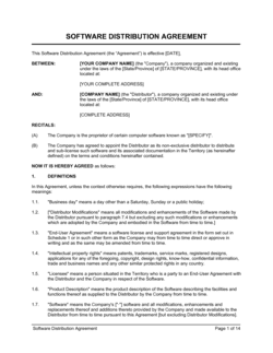 Business-in-a-Box's Software Distribution Agreement Template