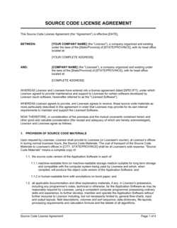 Business-in-a-Box's Source Code License Agreement Short Form Template