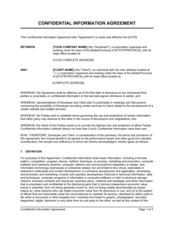 Business-in-a-Box's Confidential Information Agreement Template