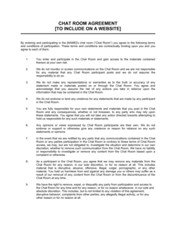 Chat Room Agreement