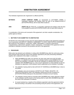 Business-in-a-Box's Arbitration Agreement Template