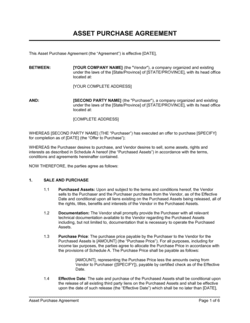 Business-in-a-Box's Asset Purchase Agreement Simple Template