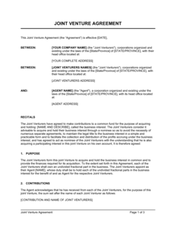 Business-in-a-Box's Joint Venture Agreement 2 Template