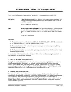 Business-in-a-Box's Partnership Dissolution Agreement Template