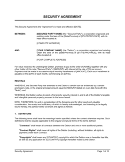 Business-in-a-Box's Security Agreement Template