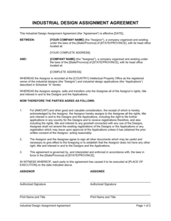 Business-in-a-Box's Industrial Design Assignment Agreement Template