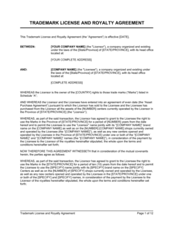 Business-in-a-Box's Trademark License and Royalty Agreement Template