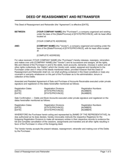 Deed of Reassignment and Retransfer