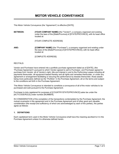 company vehicle use agreement template