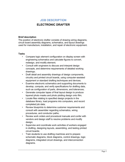 Business-in-a-Box's Electronic Drafter Job Description Template