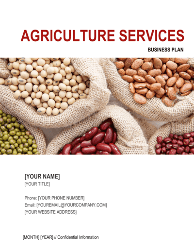 Business-in-a-Box's Agriculture Services Business Plan 3 Template