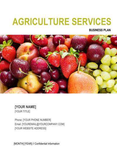 Business-in-a-Box's Agriculture Services Business Plan Template