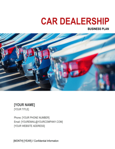 Business-in-a-Box's Car Dealership Business Plan 2 Template
