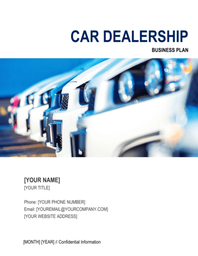 Business-in-a-Box's Car Dealership Business Plan Template