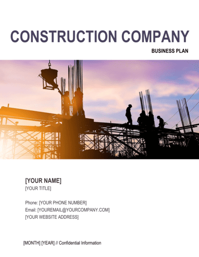 Business-in-a-Box's Construction Company Business Plan 3 Template